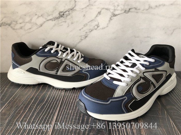 Dior B30 Sneaker Anthracite Gray Mesh and Black, Blue and Dior Gray Technical Fabric