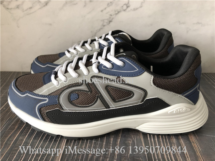 Dior B30 Sneaker Anthracite Gray Mesh and Black, Blue and Dior Gray Technical Fabric