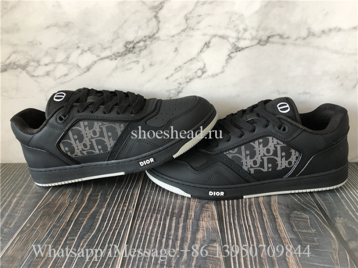 Christian Dior B27 Low Top Sneaker Black Dior Oblique Galaxy Leather with Smooth Calfskin and Suede