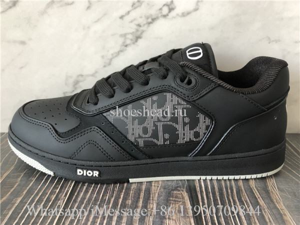 Christian Dior B27 Low Top Sneaker Black Dior Oblique Galaxy Leather with Smooth Calfskin and Suede