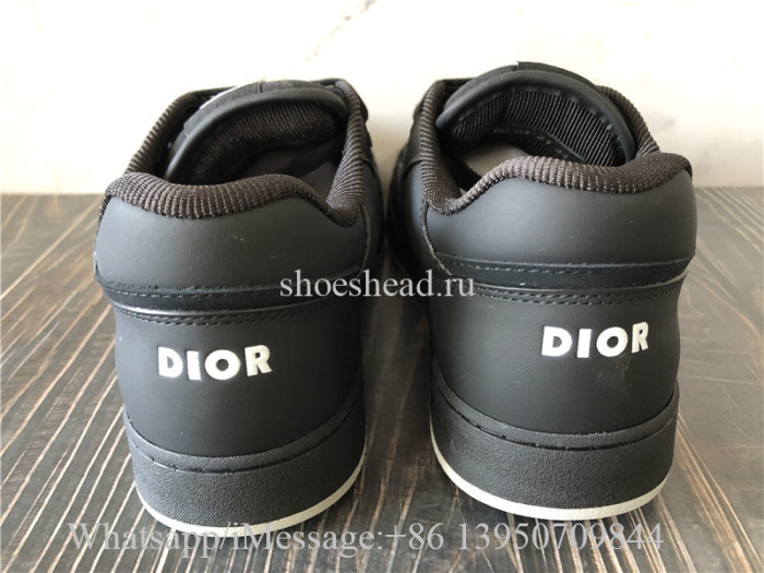 Christian Dior B27 Low Top Sneaker Black Dior Oblique Galaxy Leather with Smooth Calfskin and Suede