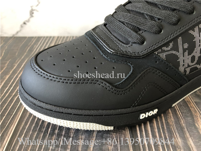 Christian Dior B27 Low Top Sneaker Black Dior Oblique Galaxy Leather with Smooth Calfskin and Suede