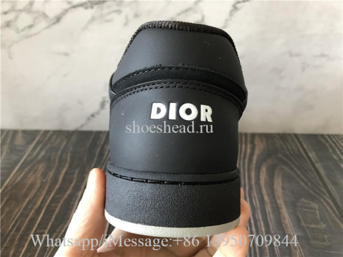 Christian Dior B27 Low Top Sneaker Black Dior Oblique Galaxy Leather with Smooth Calfskin and Suede