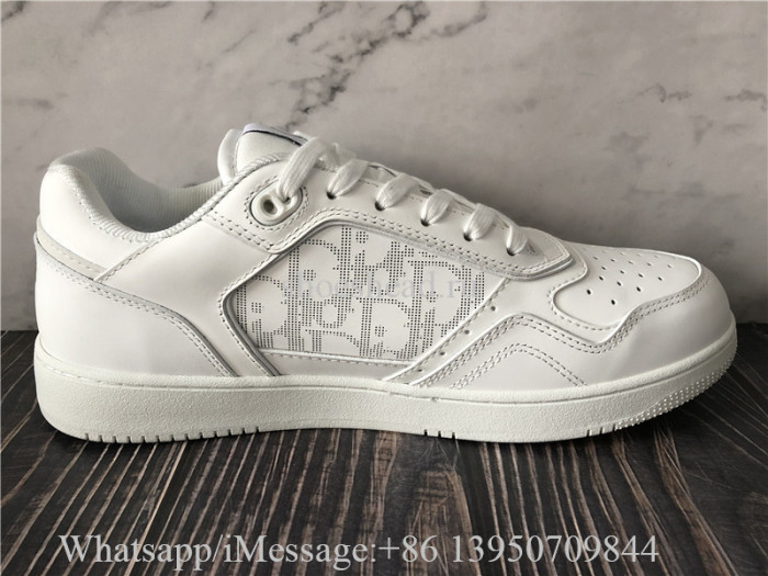 Christian Dior B27 Low Top Sneaker White Smooth Calfskin and Dior Oblique Galaxy Leather