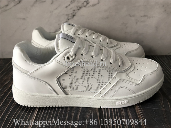 Christian Dior B27 Low Top Sneaker White Smooth Calfskin and Dior Oblique Galaxy Leather
