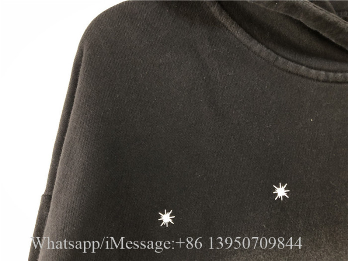 Hellstar Studios Flame Print Hoodie Unisex Street Sweatshirts Vintage Black