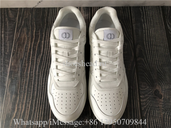 Christian Dior B27 Low Top Sneaker White Smooth Calfskin and Dior Oblique Galaxy Leather