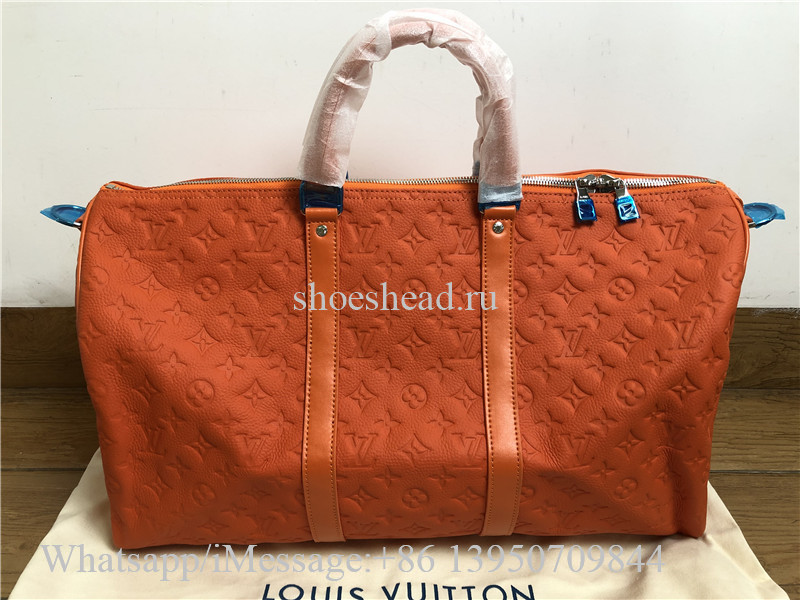 Original Louis Vuitton Keepall Bandouliere 50cm Duffle Bag Orange M23749