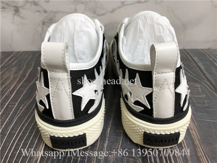 Amiri Stars Court Low Top Sneaker Black White