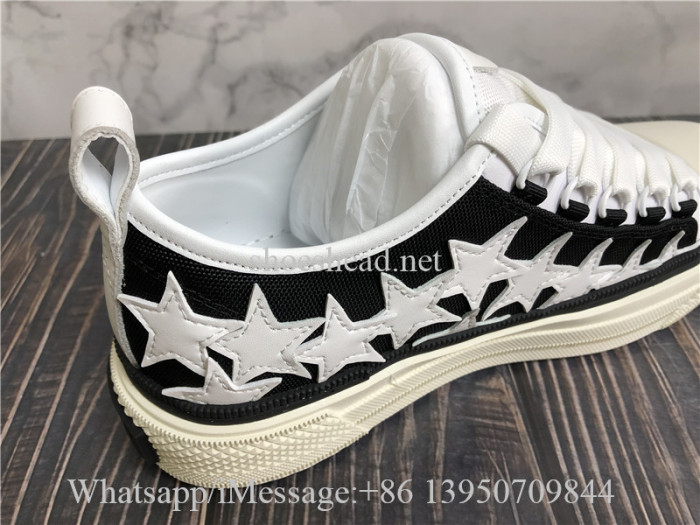 Amiri Stars Court Low Top Sneaker Black White