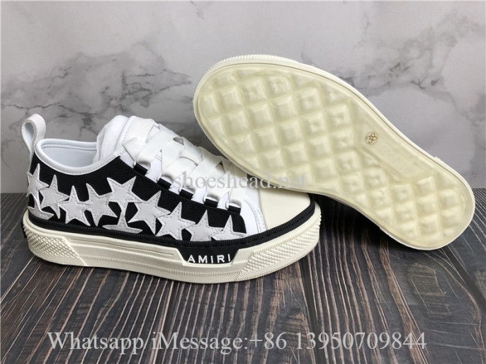 Amiri Stars Court Low Top Sneaker Black White