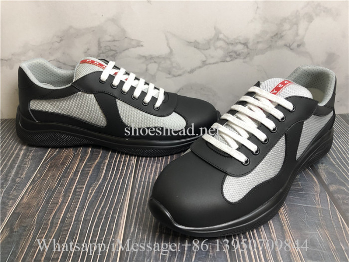 Prada America's Cup Soft Rubber And Bike Fabric Sneaker Black Grey