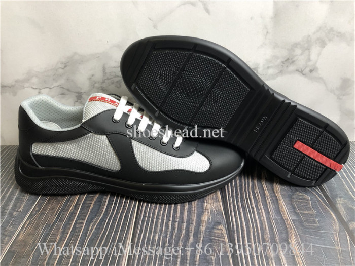 Prada America's Cup Soft Rubber And Bike Fabric Sneaker Black Grey