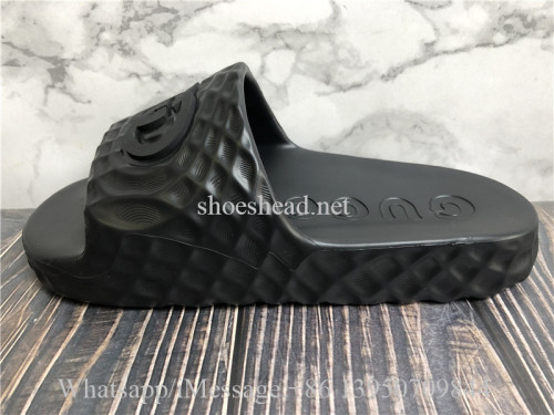 Gucci Interlocking G Slide Sandals Black Rubber