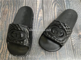 Gucci Interlocking G Slide Sandals Black Rubber