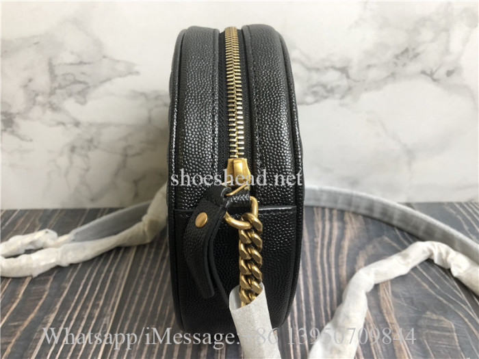 Original Saint Laurent YSL Vinyle Round Quilted Leather Camera Bag