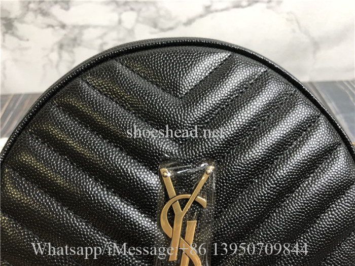 Original Saint Laurent YSL Vinyle Round Quilted Leather Camera Bag
