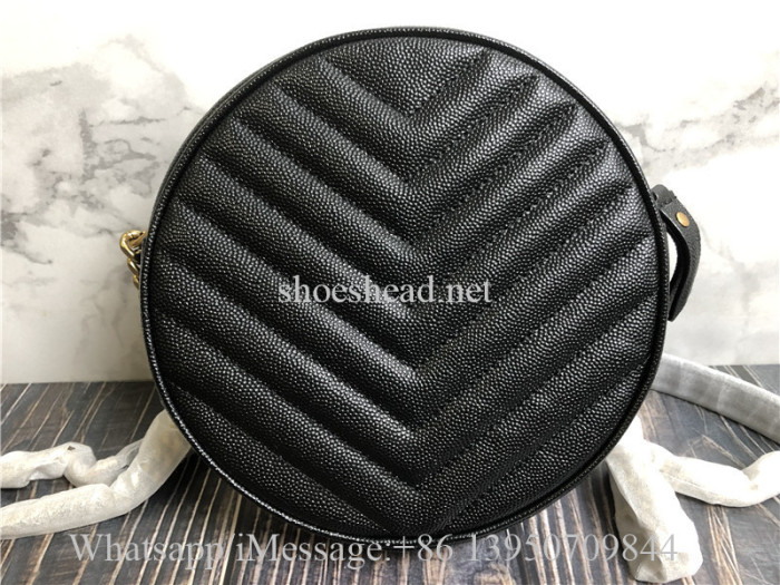 Original Saint Laurent YSL Vinyle Round Quilted Leather Camera Bag