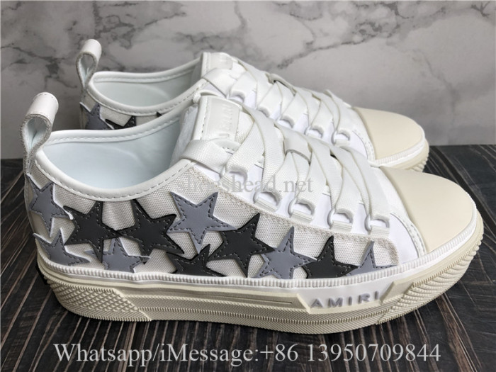 Amiri Stars Court Low Top Sneaker Grey Black White