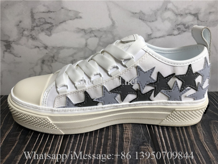 Amiri Stars Court Low Top Sneaker Grey Black White