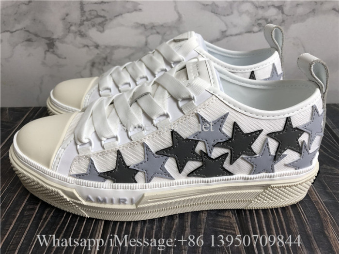 Amiri Stars Court Low Top Sneaker Grey Black White