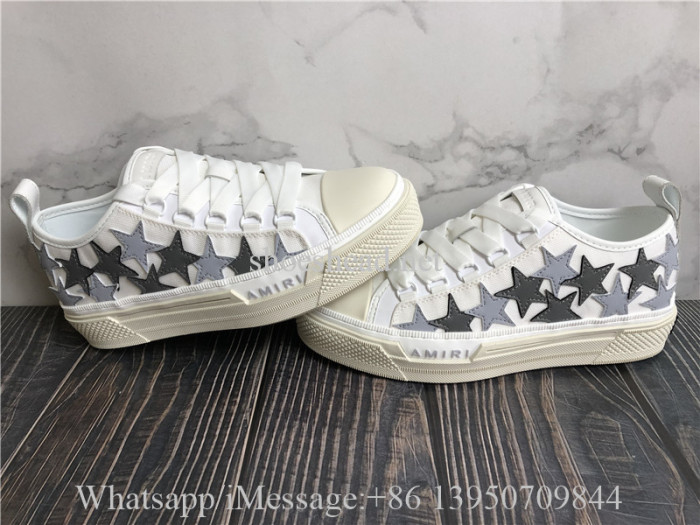 Amiri Stars Court Low Top Sneaker Grey Black White