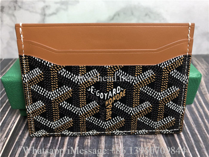 Orignal Goyard Saint-Sulpice Card Wallet Black & Tan
