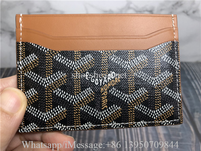 Orignal Goyard Saint-Sulpice Card Wallet Black & Tan