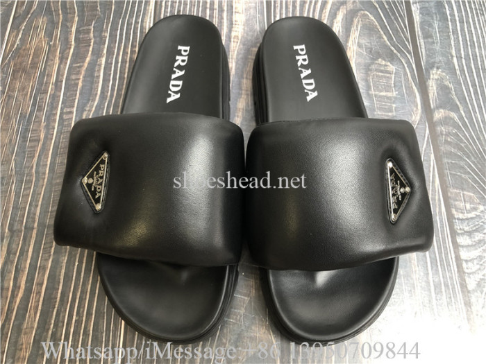 Prada Soft Padded Nappa Leather Slides