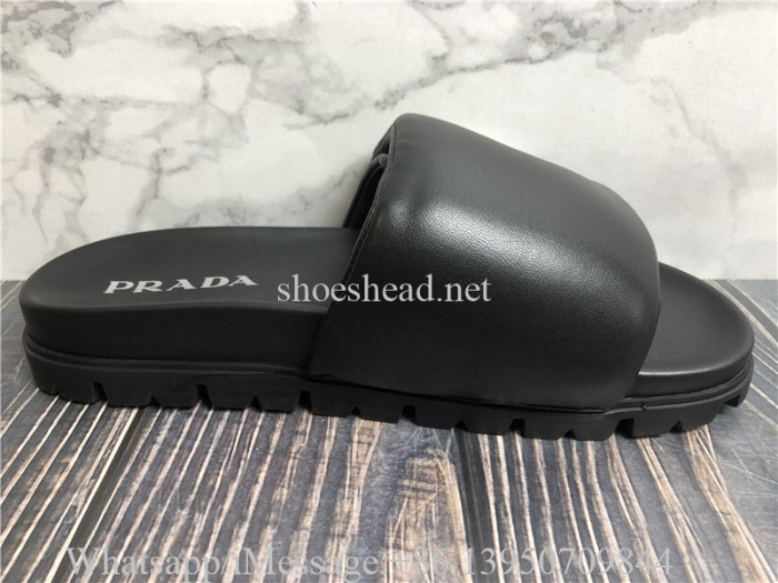 Prada Soft Padded Nappa Leather Slides