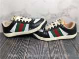 Gucci Screener Sneaker In Black And White Leather