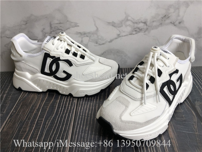 Dolce & Gabbana Daymaster Sneaker In White Nylon And Leather