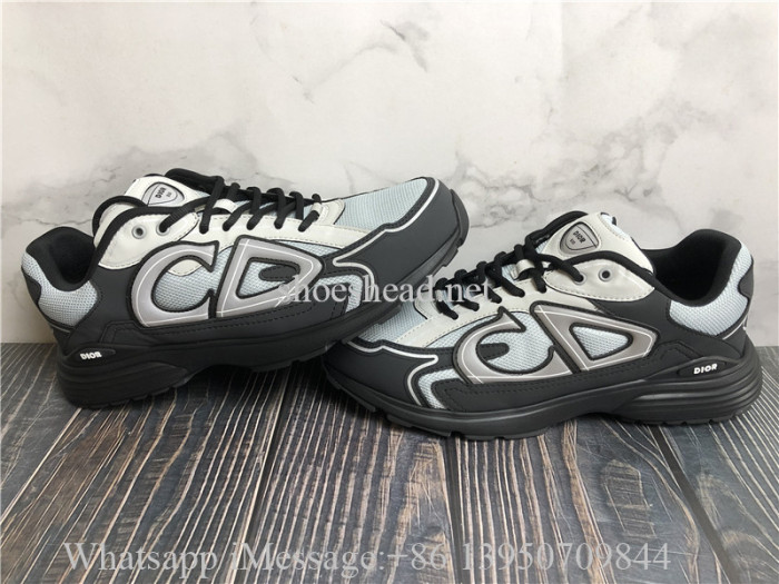 Christian Dior B30 Sneaker Black Gray Mesh WIth Anthracite Technical Fabric