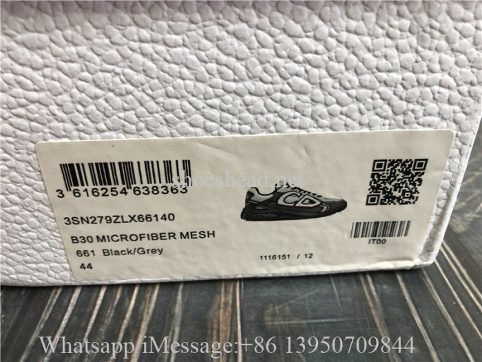 Christian Dior B30 Sneaker Black Gray Mesh WIth Anthracite Technical Fabric