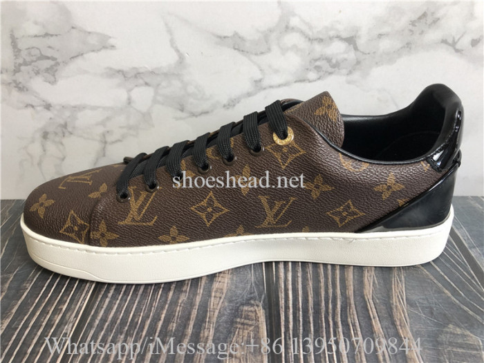 Louis Vuitton Brown Monogram Canvas and Leather Frontrow Low Top Sneakers