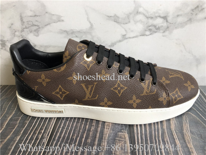 Louis Vuitton Brown Monogram Canvas and Leather Frontrow Low Top Sneakers