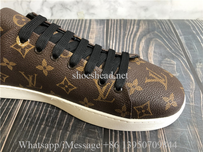 Louis Vuitton Brown Monogram Canvas and Leather Frontrow Low Top Sneakers