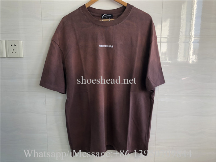 Balenciaga Back T-shirt  Wine Red