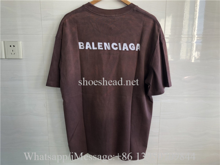 Balenciaga Back T-shirt  Wine Red