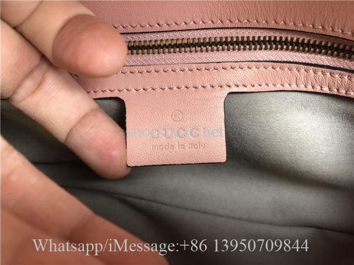 Original Gucci Calfskin Matelasse Small GG Marmont Shoulder Bag Perfect Pink