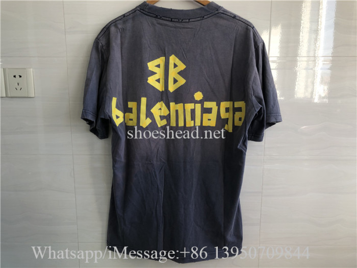 Balenciaga Back T-shirt Blue