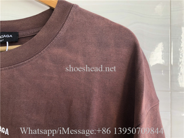 Balenciaga Back T-shirt  Wine Red