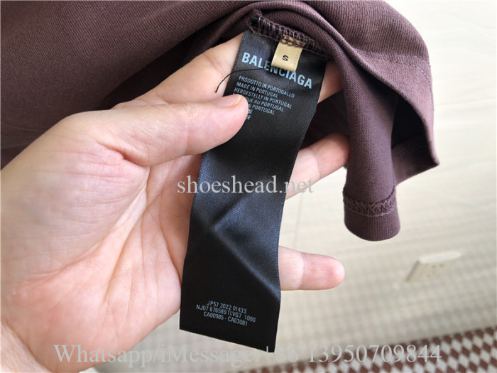 Balenciaga Back T-shirt  Wine Red