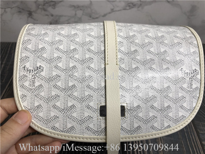 Original Goyard Belvedere II Messenger Bag Coated Canvas MM White