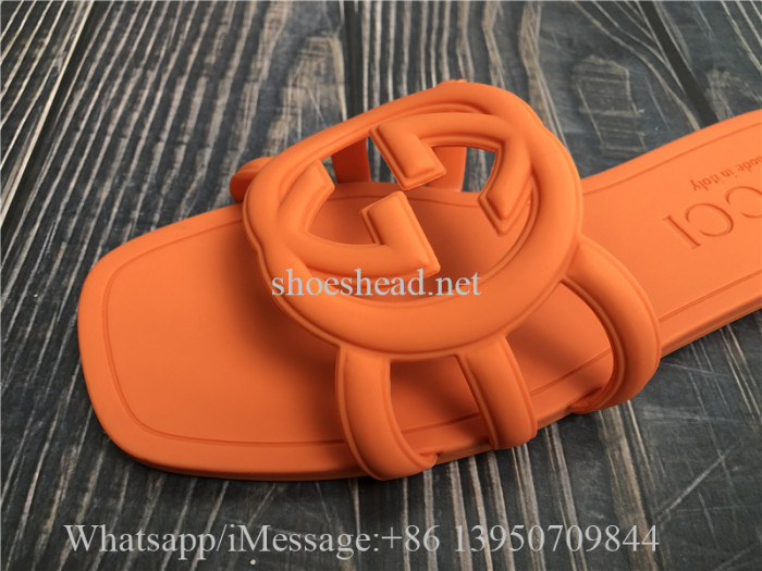 Gucci Interlocking G Slide Sandal Orange Rubber