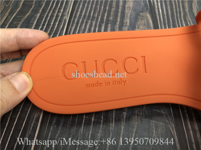 Gucci Interlocking G Slide Sandal Orange Rubber