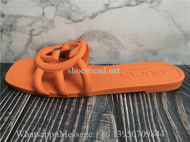 Gucci Interlocking G Slide Sandal Orange Rubber