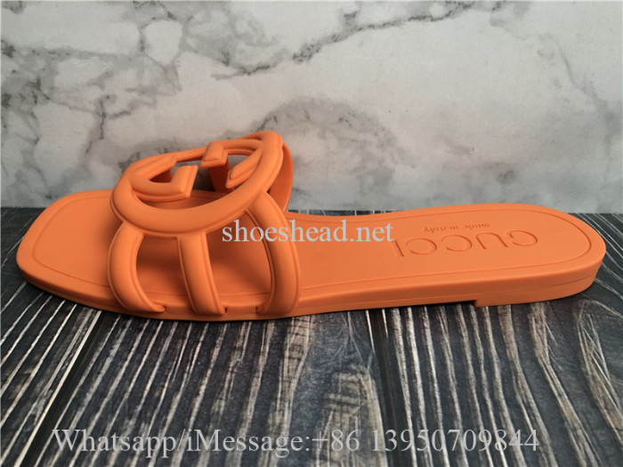 Gucci Interlocking G Slide Sandal Orange Rubber
