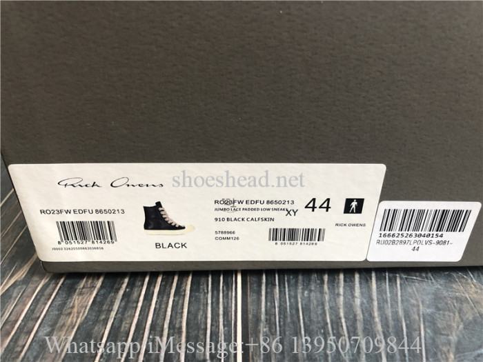 Rick Owens RO High Top Sneakers Black Leather