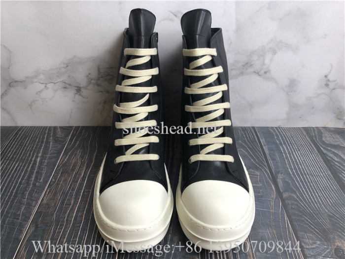 Rick Owens RO High Top Sneakers Black Leather